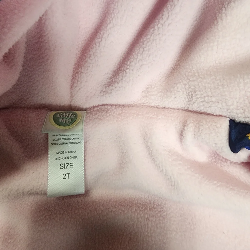 Little Me Fleece Lined Blue Floral Puffer Jacket with Hood 2T